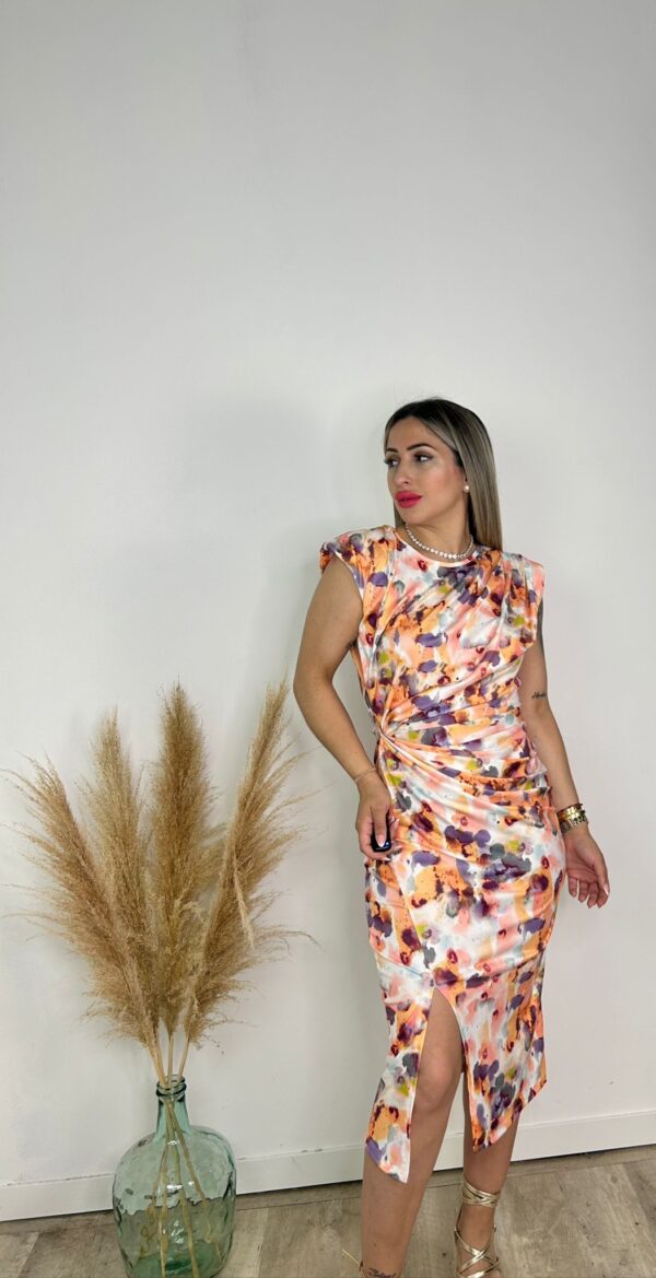 Vestido estampado floral coral - Imagen 2