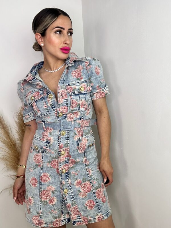 Vestido denim floral - Imagen 2