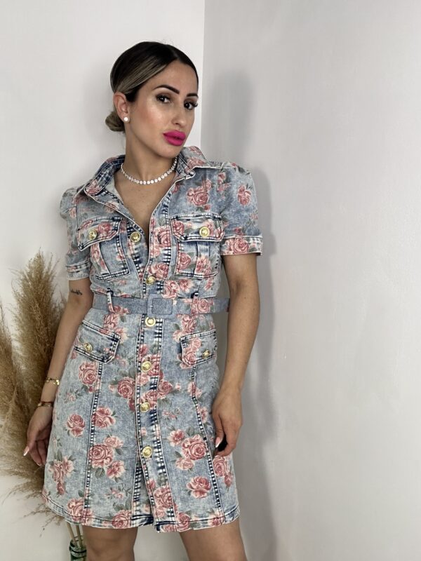 Vestido floral denim TALLA LXL - Imagen 2