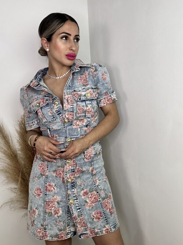 Vestido floral denim TALLA LXL - Imagen 3