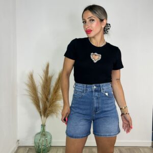 Camiseta corazón diamantes