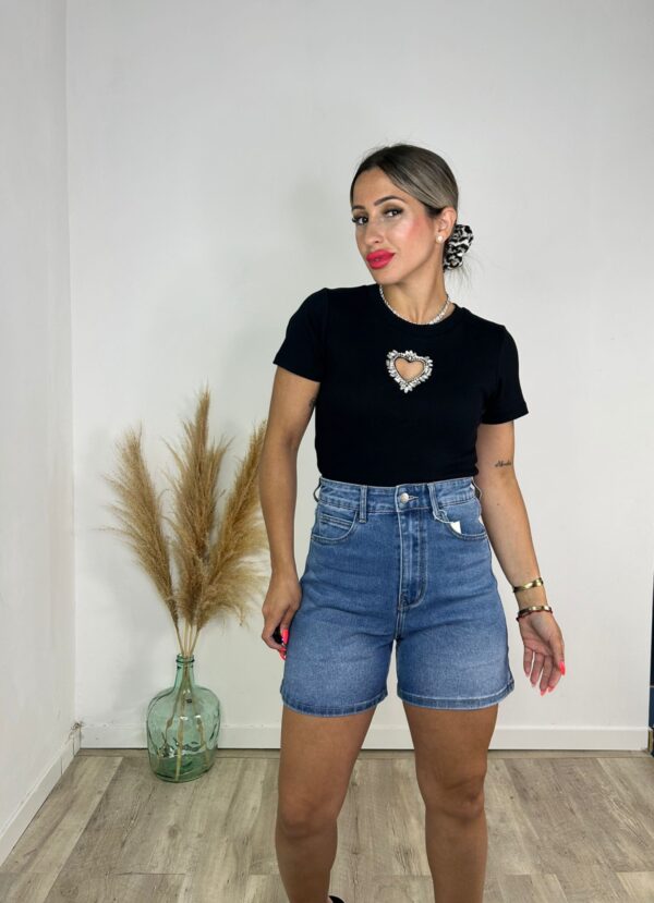 Camiseta corazón diamantes