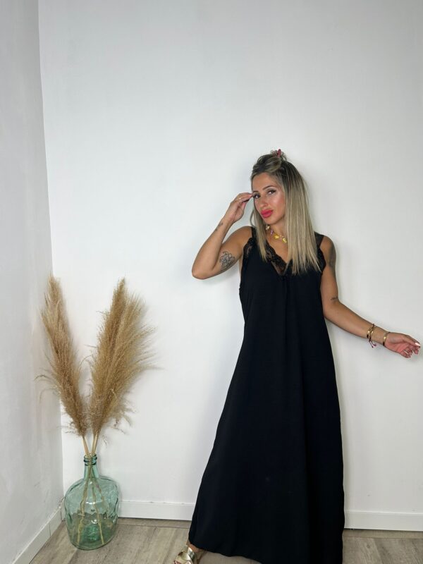 Vestido lencero tiranta ancha - Imagen 3