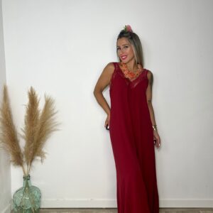 Vestido lencero tiranta ancha