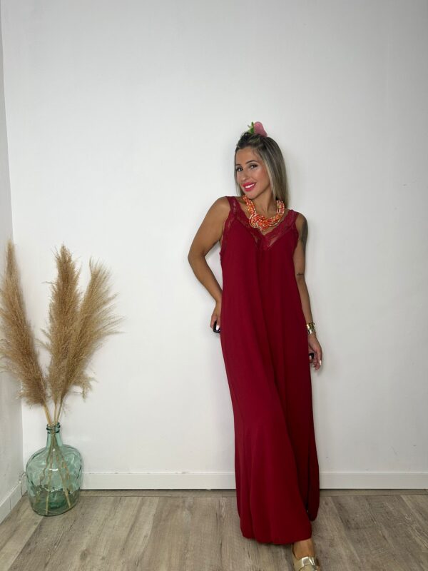 Vestido lencero tiranta ancha
