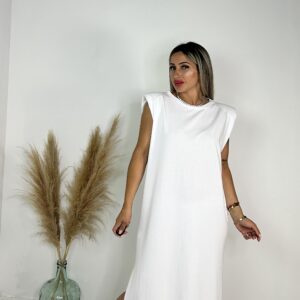 Vestido Hombrera blanco