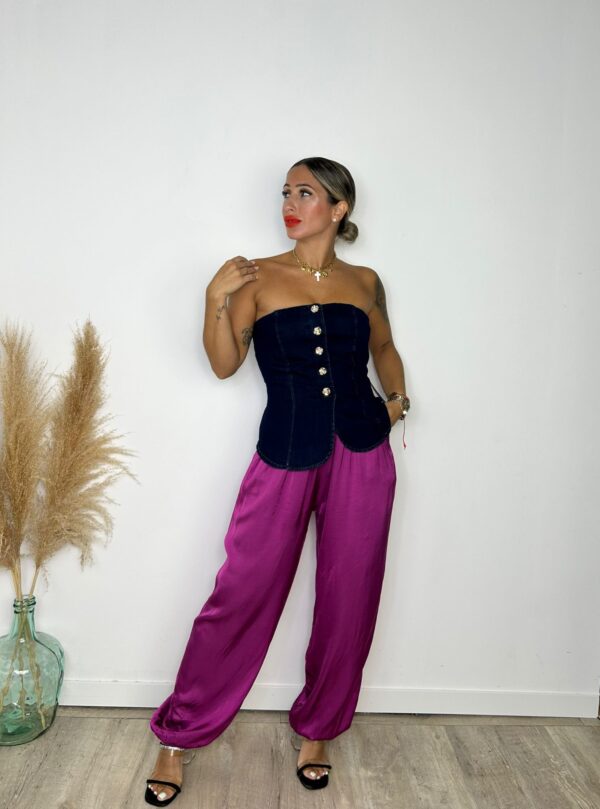 Pantalón bombacho satinado