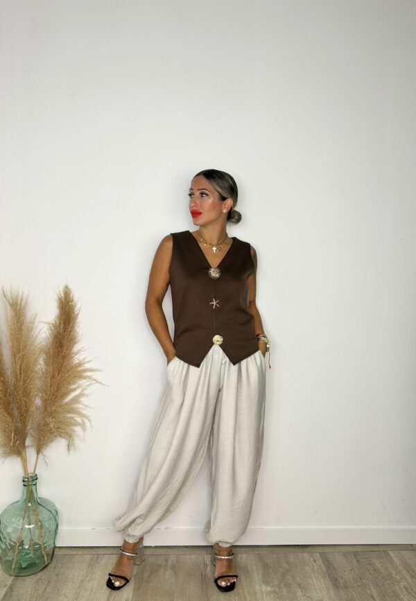 Pantalón bombacho Lino