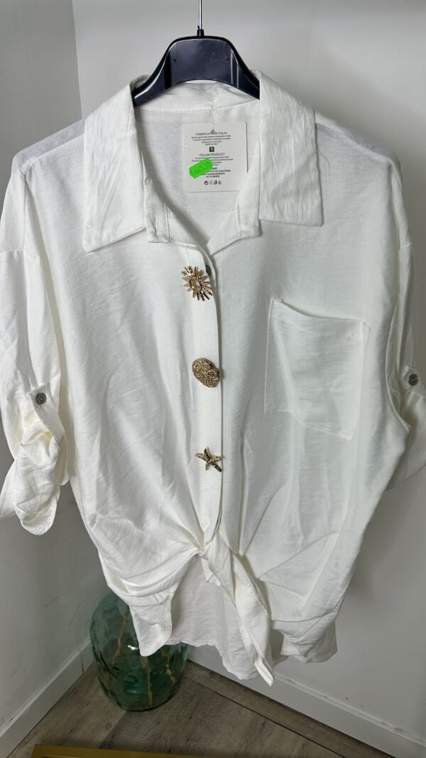 Camisa lino broches - Imagen 2