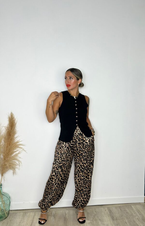 Pantalón bombacho satinado Print