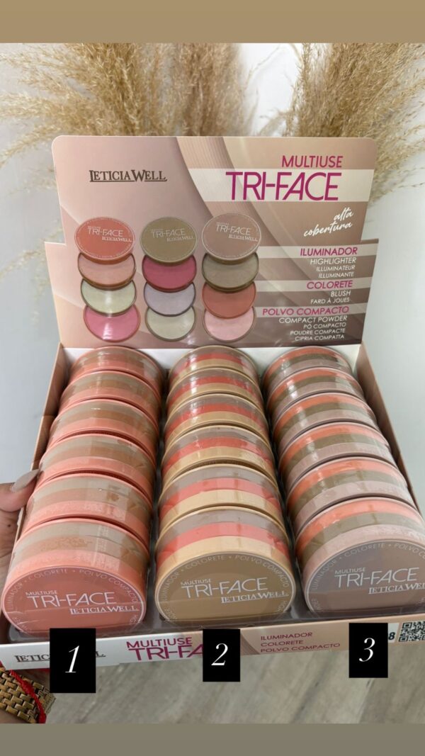 Tri-face ( polvos, coloretes, iluminador)